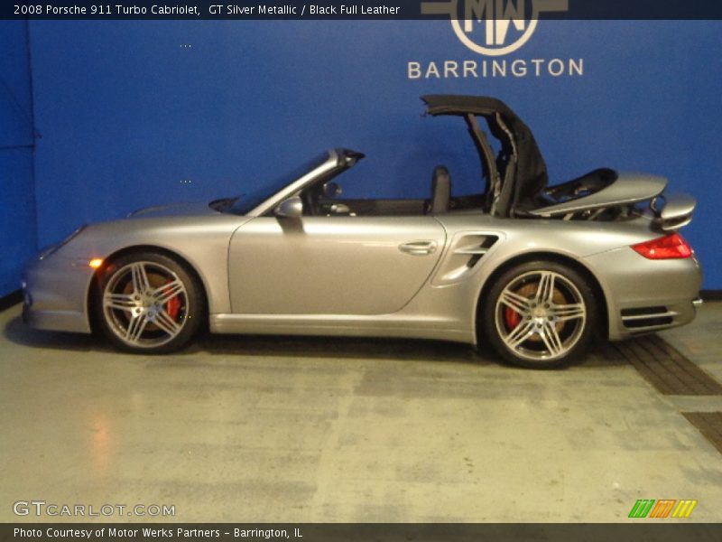 GT Silver Metallic / Black Full Leather 2008 Porsche 911 Turbo Cabriolet
