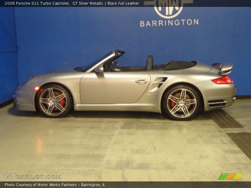 GT Silver Metallic / Black Full Leather 2008 Porsche 911 Turbo Cabriolet