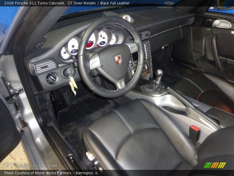 GT Silver Metallic / Black Full Leather 2008 Porsche 911 Turbo Cabriolet