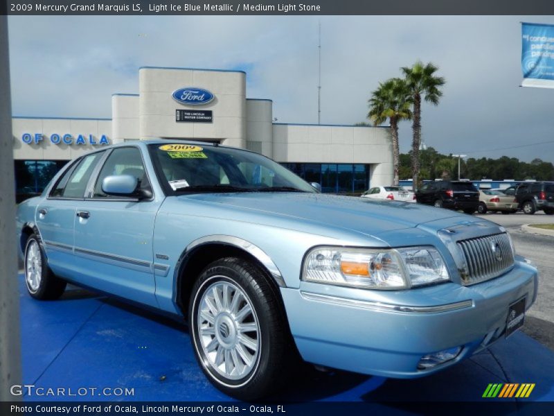 Light Ice Blue Metallic / Medium Light Stone 2009 Mercury Grand Marquis LS
