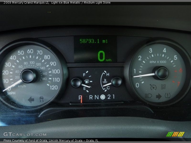 Light Ice Blue Metallic / Medium Light Stone 2009 Mercury Grand Marquis LS