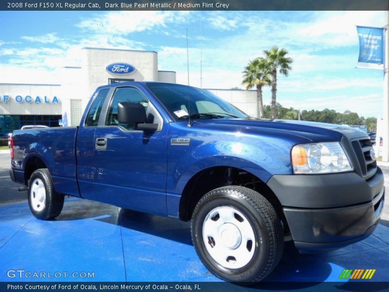 Dark Blue Pearl Metallic / Medium Flint Grey 2008 Ford F150 XL Regular Cab