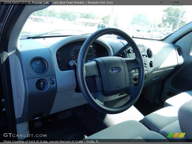 Dark Blue Pearl Metallic / Medium Flint Grey 2008 Ford F150 XL Regular Cab