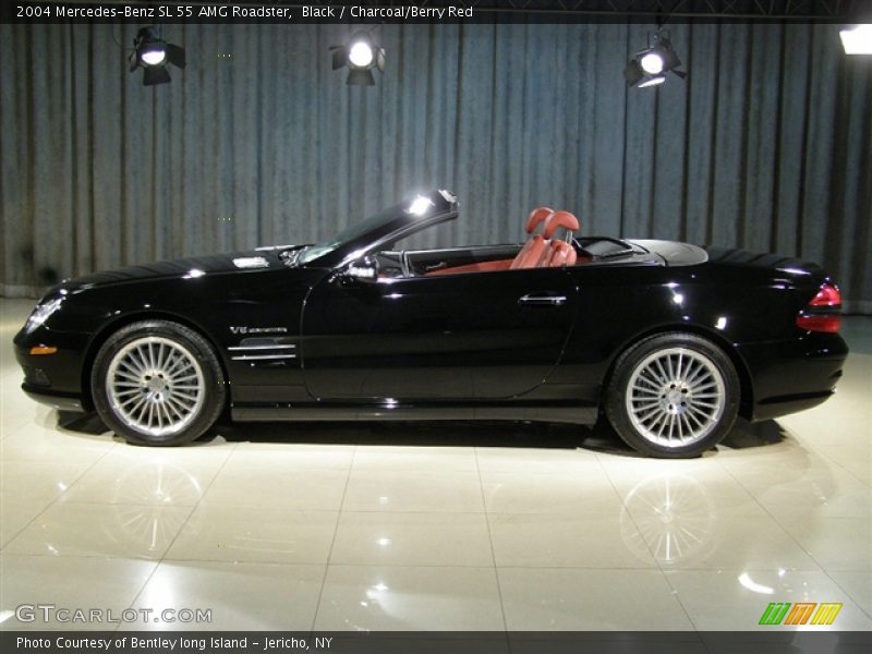 Black / Charcoal/Berry Red 2004 Mercedes-Benz SL 55 AMG Roadster