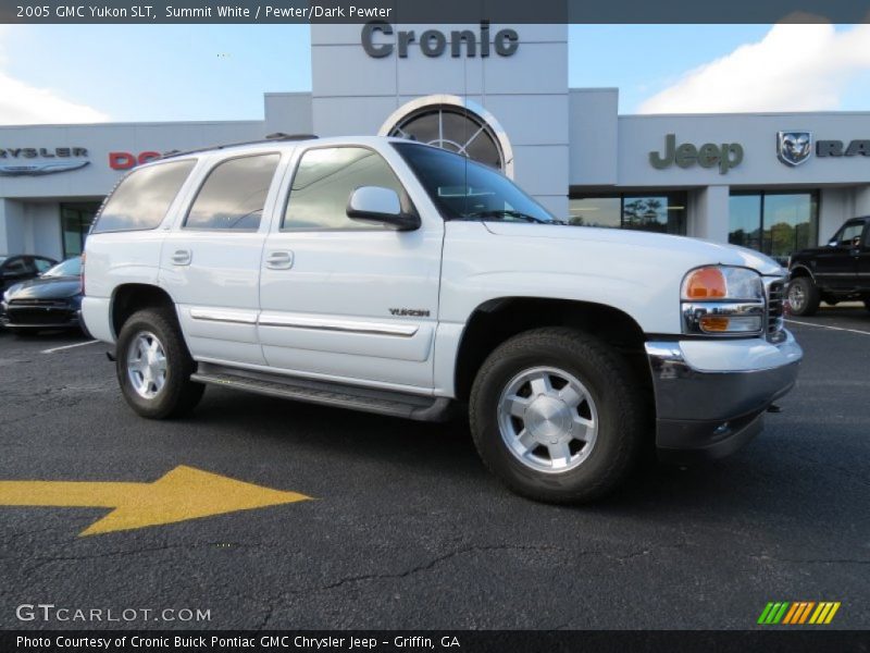 Summit White / Pewter/Dark Pewter 2005 GMC Yukon SLT