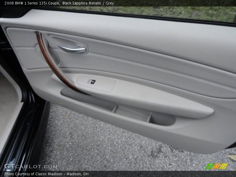 Black Sapphire Metallic / Grey 2008 BMW 1 Series 135i Coupe