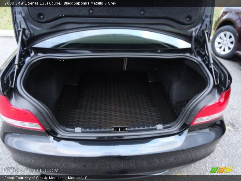 Black Sapphire Metallic / Grey 2008 BMW 1 Series 135i Coupe