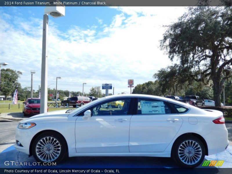 White Platinum / Charcoal Black 2014 Ford Fusion Titanium