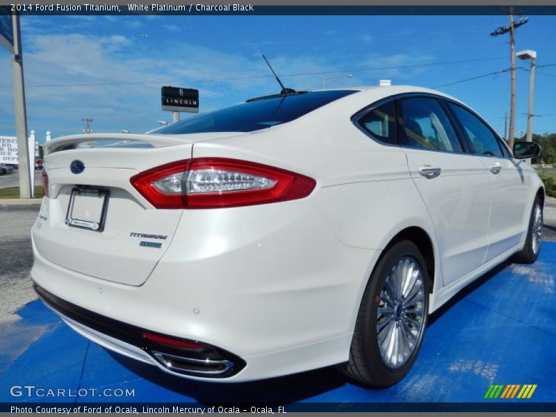 White Platinum / Charcoal Black 2014 Ford Fusion Titanium