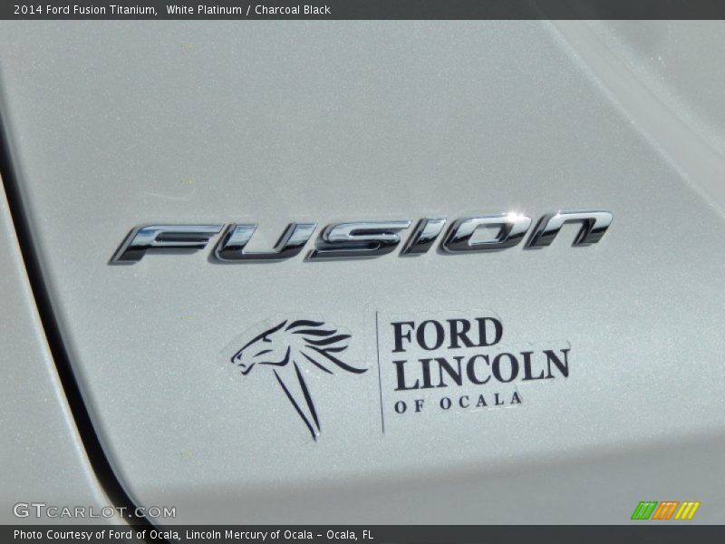 White Platinum / Charcoal Black 2014 Ford Fusion Titanium