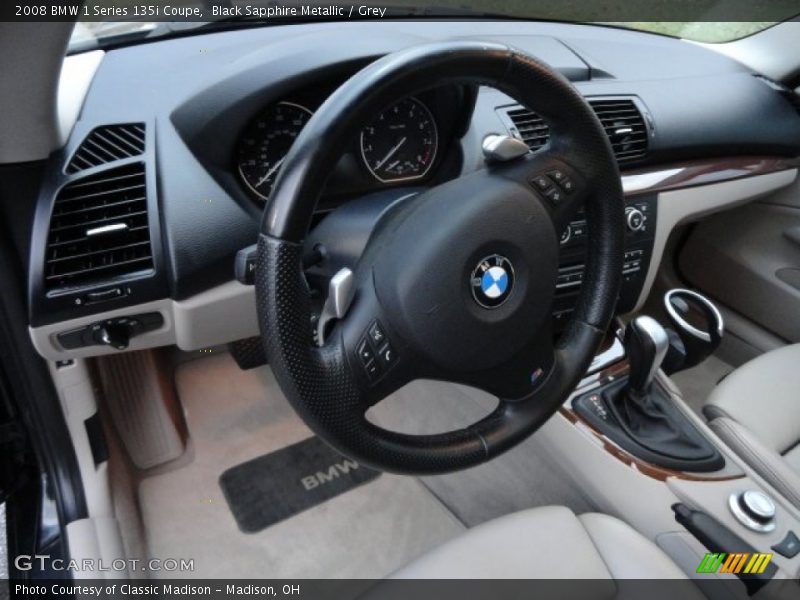 Black Sapphire Metallic / Grey 2008 BMW 1 Series 135i Coupe