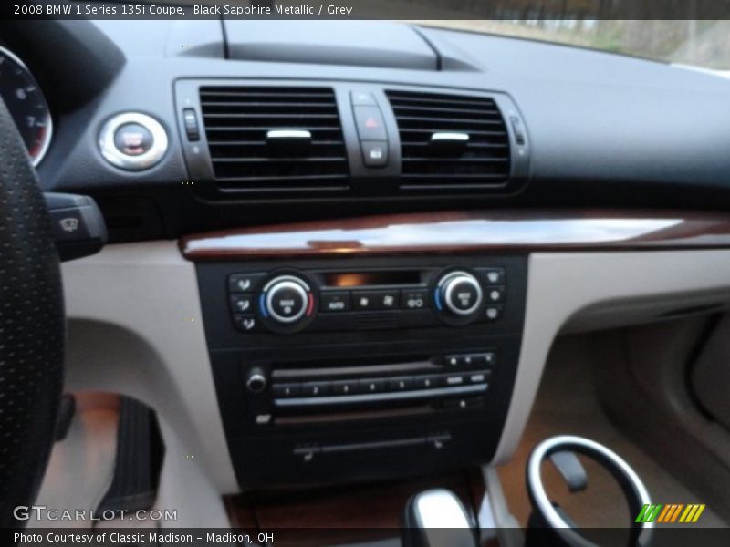 Black Sapphire Metallic / Grey 2008 BMW 1 Series 135i Coupe