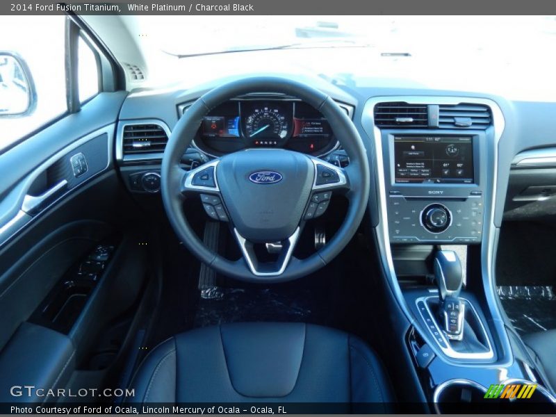White Platinum / Charcoal Black 2014 Ford Fusion Titanium