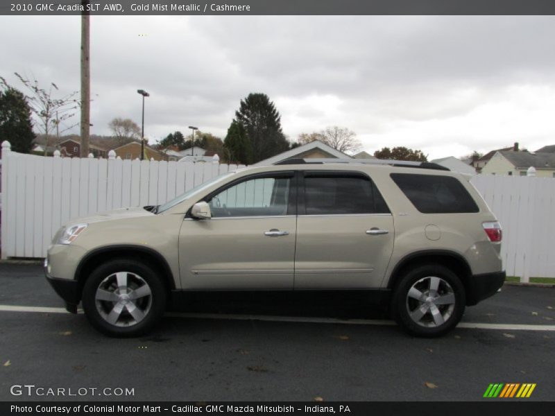 Gold Mist Metallic / Cashmere 2010 GMC Acadia SLT AWD