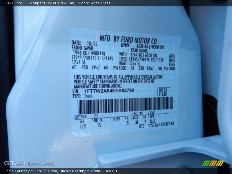 Oxford White / Steel 2014 Ford F250 Super Duty XL Crew Cab