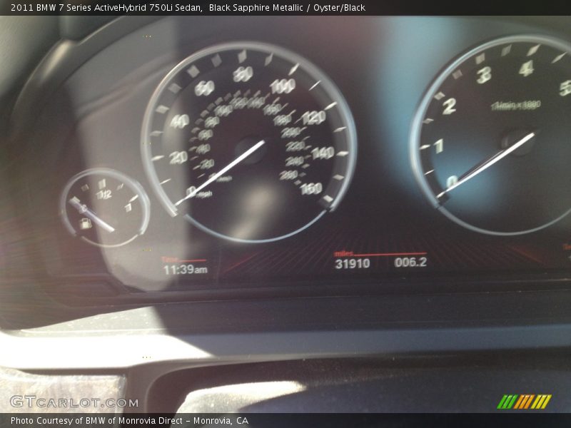 Black Sapphire Metallic / Oyster/Black 2011 BMW 7 Series ActiveHybrid 750Li Sedan