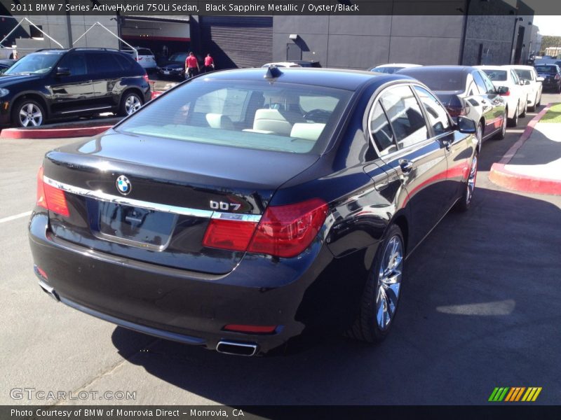 Black Sapphire Metallic / Oyster/Black 2011 BMW 7 Series ActiveHybrid 750Li Sedan