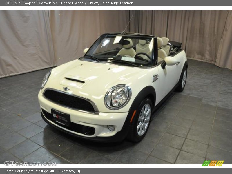 Pepper White / Gravity Polar Beige Leather 2012 Mini Cooper S Convertible