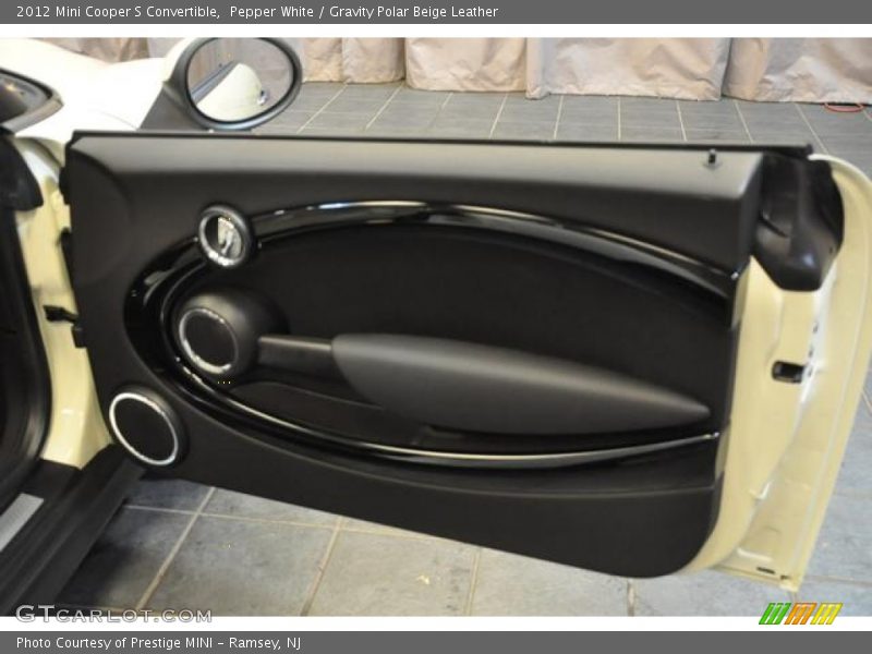 Pepper White / Gravity Polar Beige Leather 2012 Mini Cooper S Convertible