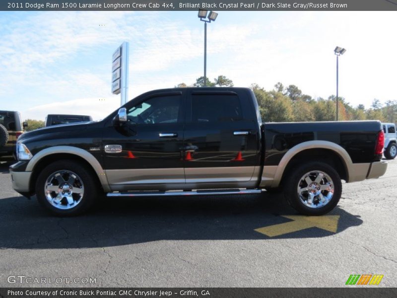 Brilliant Black Crystal Pearl / Dark Slate Gray/Russet Brown 2011 Dodge Ram 1500 Laramie Longhorn Crew Cab 4x4