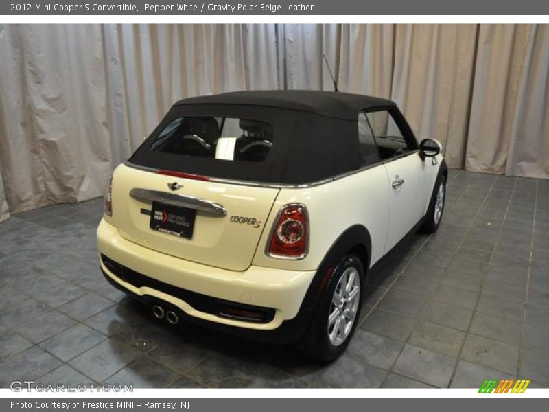 Pepper White / Gravity Polar Beige Leather 2012 Mini Cooper S Convertible