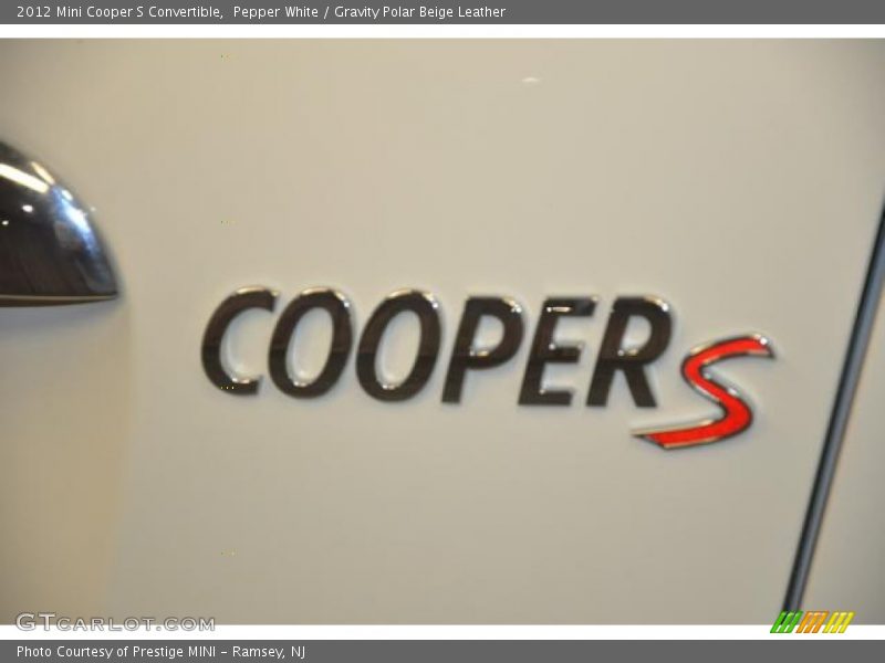 Pepper White / Gravity Polar Beige Leather 2012 Mini Cooper S Convertible