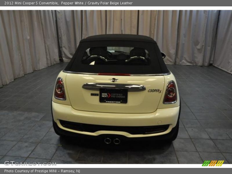 Pepper White / Gravity Polar Beige Leather 2012 Mini Cooper S Convertible