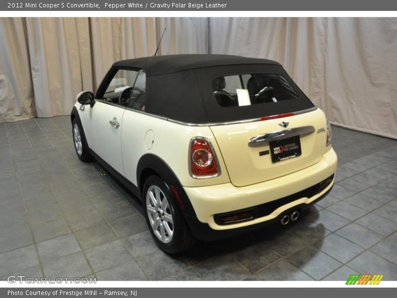 Pepper White / Gravity Polar Beige Leather 2012 Mini Cooper S Convertible