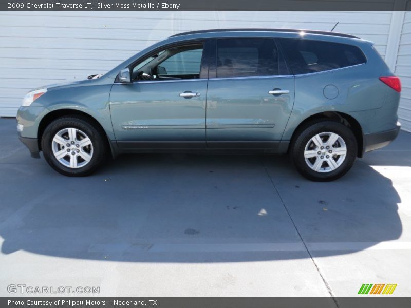 Silver Moss Metallic / Ebony 2009 Chevrolet Traverse LT