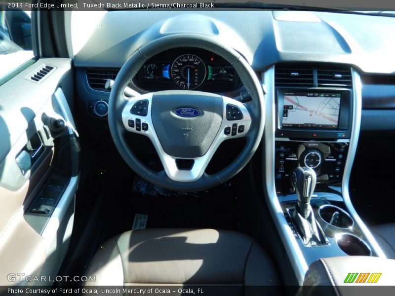 Tuxedo Black Metallic / Sienna/Charcoal Black 2013 Ford Edge Limited