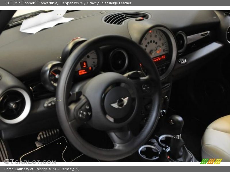 Pepper White / Gravity Polar Beige Leather 2012 Mini Cooper S Convertible