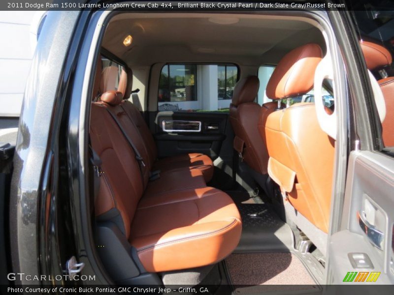 Brilliant Black Crystal Pearl / Dark Slate Gray/Russet Brown 2011 Dodge Ram 1500 Laramie Longhorn Crew Cab 4x4