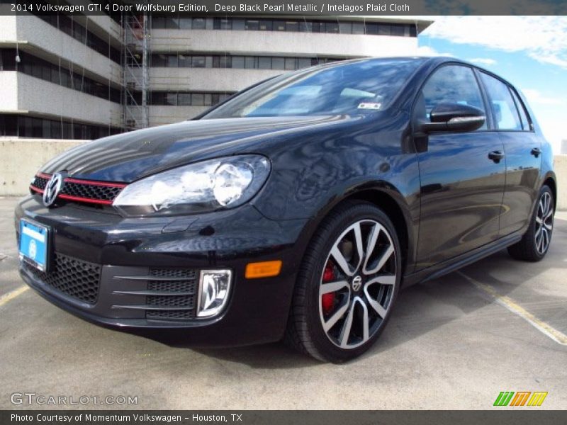 Deep Black Pearl Metallic / Intelagos Plaid Cloth 2014 Volkswagen GTI 4 Door Wolfsburg Edition