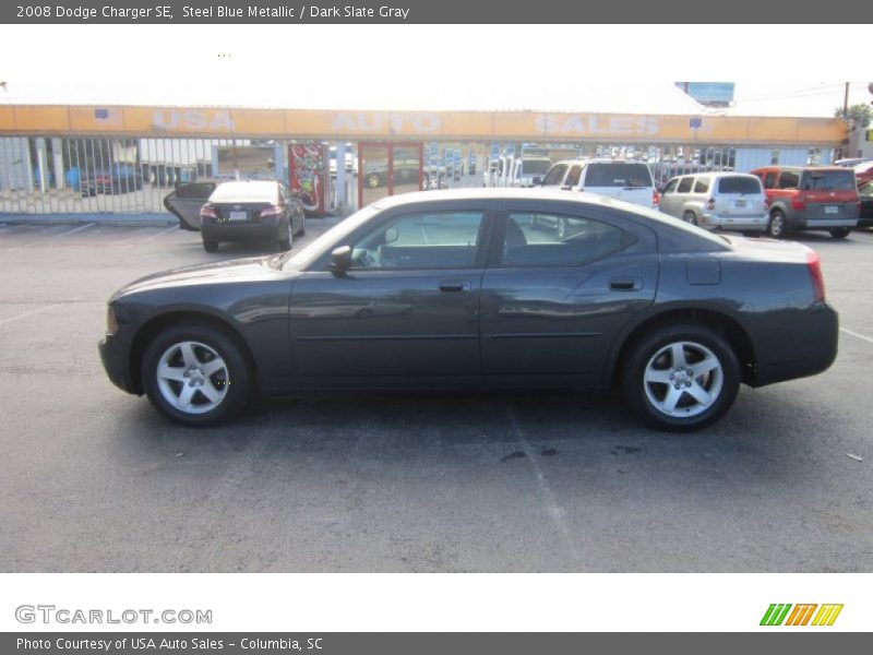 Steel Blue Metallic / Dark Slate Gray 2008 Dodge Charger SE