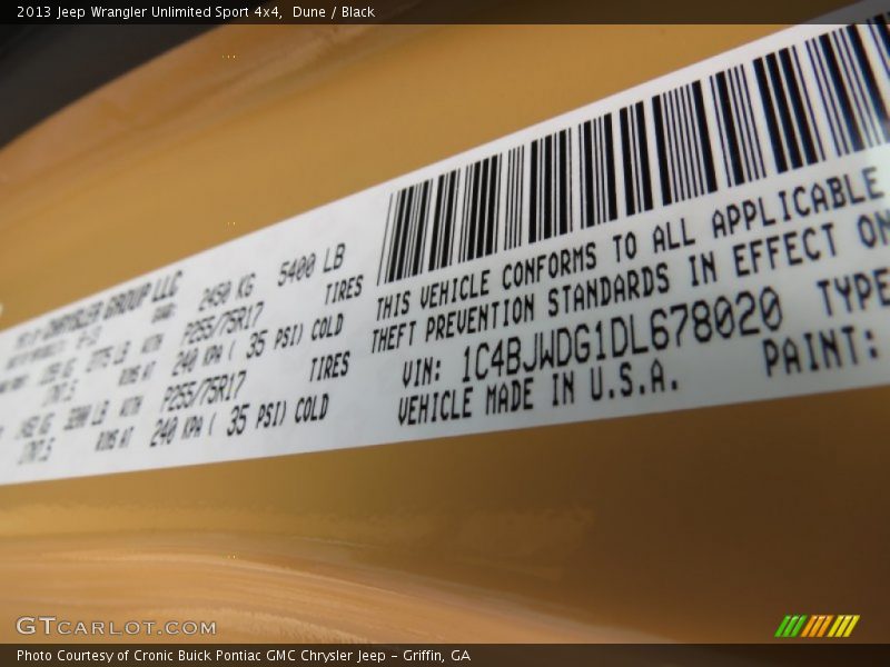 Dune / Black 2013 Jeep Wrangler Unlimited Sport 4x4