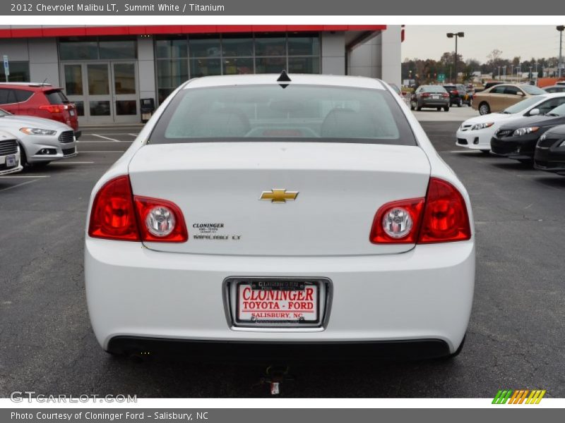 Summit White / Titanium 2012 Chevrolet Malibu LT