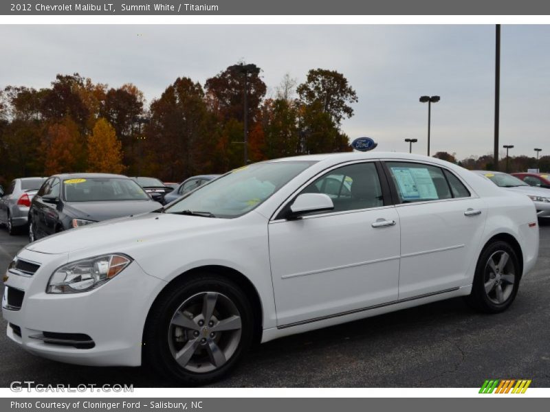 Summit White / Titanium 2012 Chevrolet Malibu LT