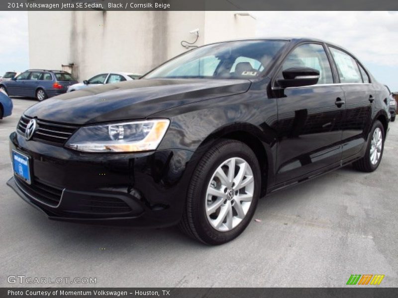 Black / Cornsilk Beige 2014 Volkswagen Jetta SE Sedan