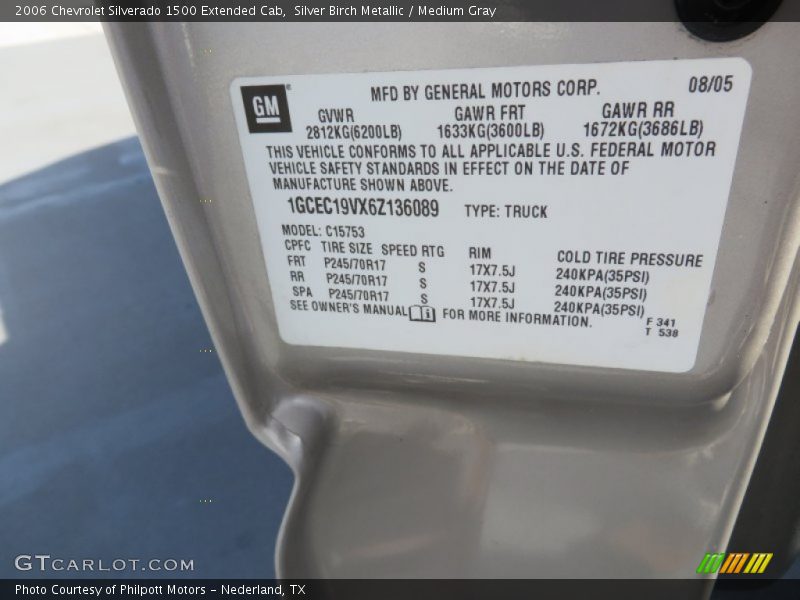 Silver Birch Metallic / Medium Gray 2006 Chevrolet Silverado 1500 Extended Cab