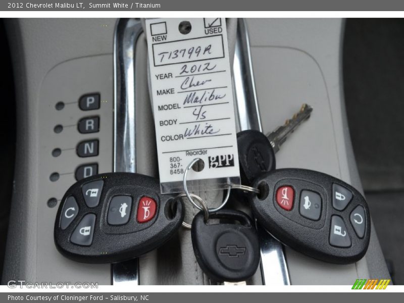 Summit White / Titanium 2012 Chevrolet Malibu LT