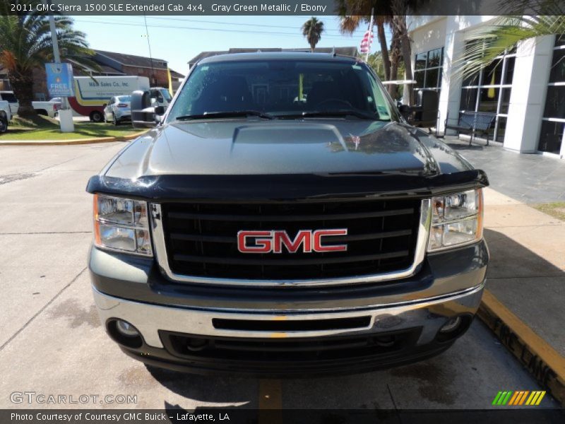 Gray Green Metallic / Ebony 2011 GMC Sierra 1500 SLE Extended Cab 4x4