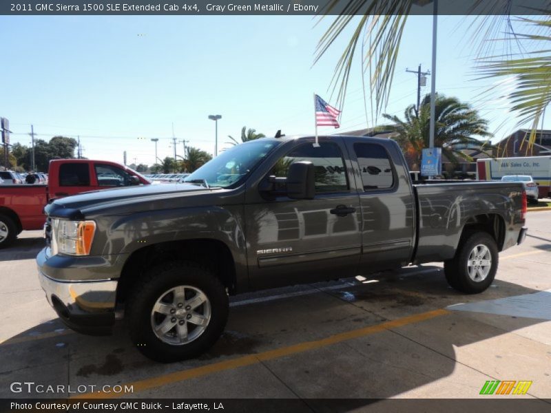 Gray Green Metallic / Ebony 2011 GMC Sierra 1500 SLE Extended Cab 4x4