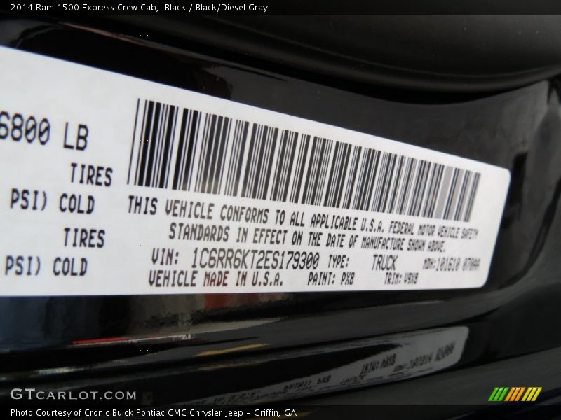 Black / Black/Diesel Gray 2014 Ram 1500 Express Crew Cab