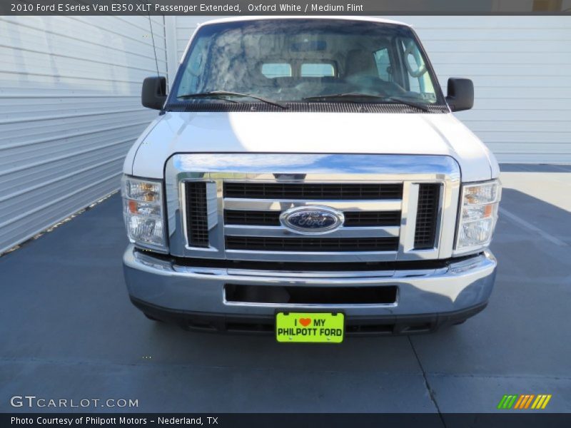 Oxford White / Medium Flint 2010 Ford E Series Van E350 XLT Passenger Extended