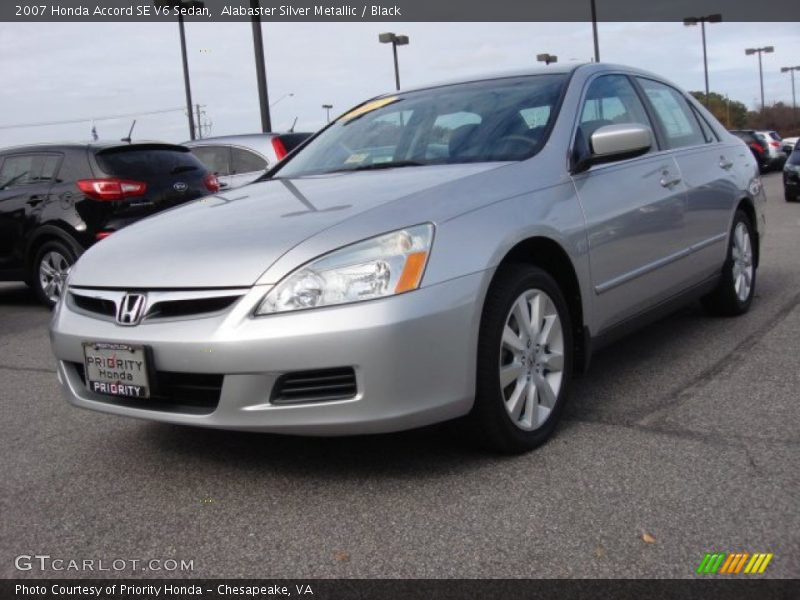 Alabaster Silver Metallic / Black 2007 Honda Accord SE V6 Sedan