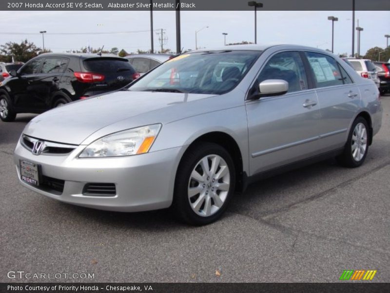 Alabaster Silver Metallic / Black 2007 Honda Accord SE V6 Sedan