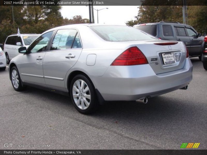 Alabaster Silver Metallic / Black 2007 Honda Accord SE V6 Sedan