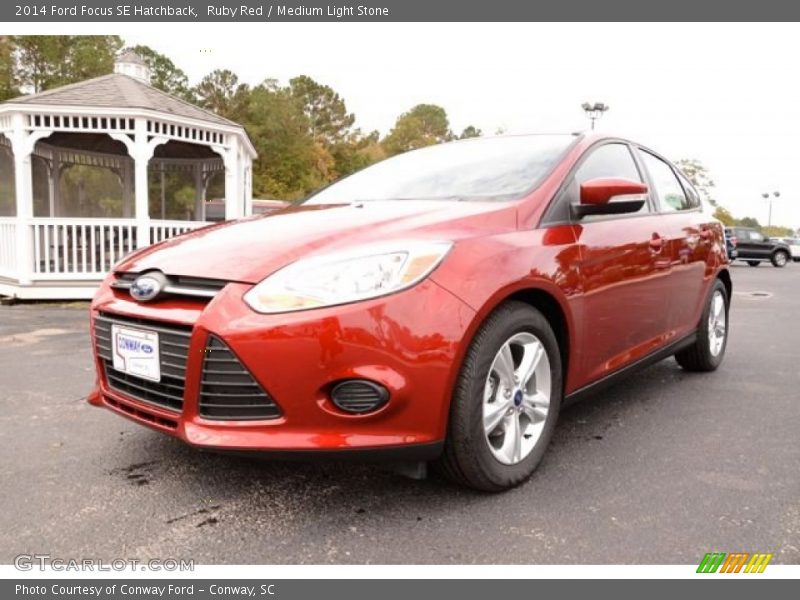 Ruby Red / Medium Light Stone 2014 Ford Focus SE Hatchback