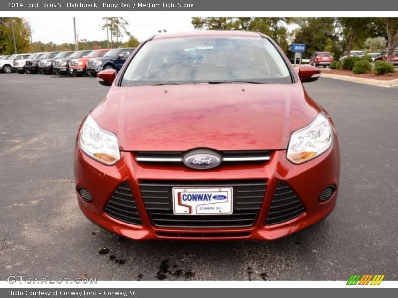 Ruby Red / Medium Light Stone 2014 Ford Focus SE Hatchback