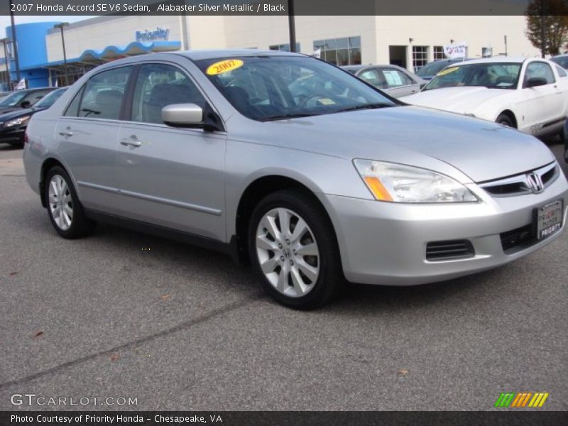 Alabaster Silver Metallic / Black 2007 Honda Accord SE V6 Sedan